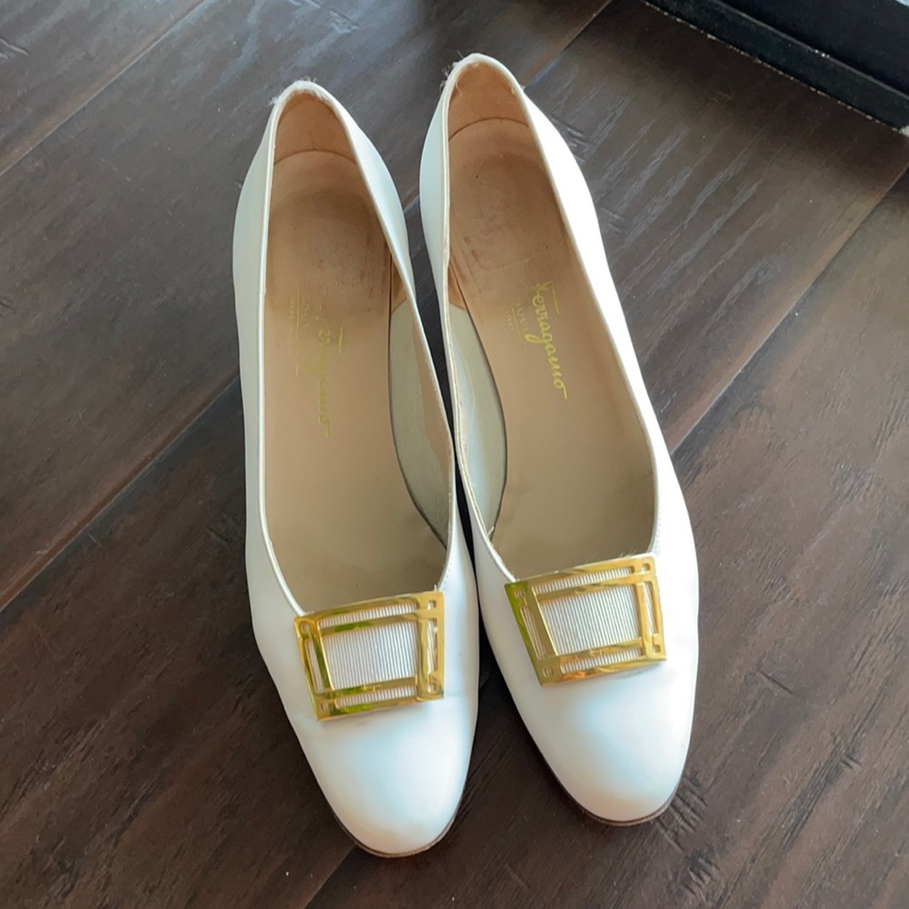Salvatore Ferragamo white shoes
